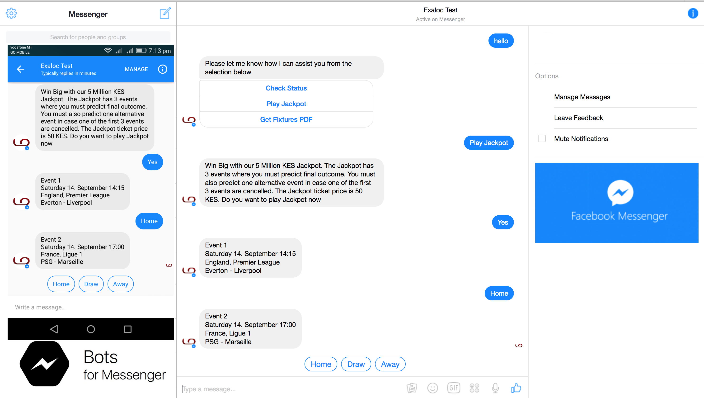 Facebook betting Bot